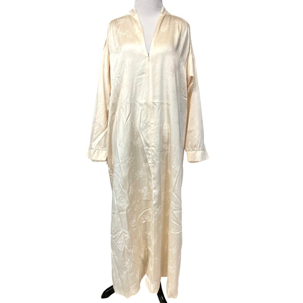 Vintage Oscar De La Renta Neiman Marcus Night Gown S Yellow Floral Satin Lace
